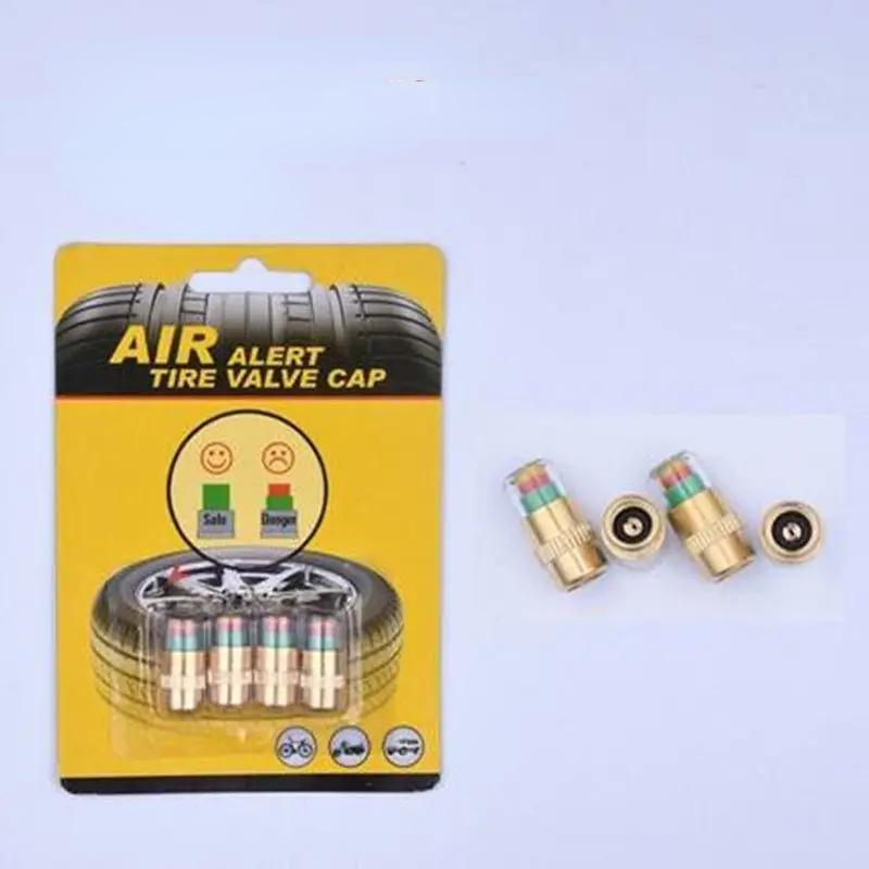 4pcs Car Tire Pressure Indicator Tire Pressure Gauge Indicator Alert Monitoring Valve Cap Sensor External Valve Detection