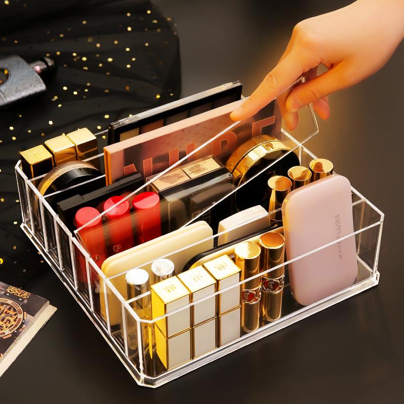 Clear Acrylic Makeup Organizer: Lipstick, Eyeshadow, Blush & More
