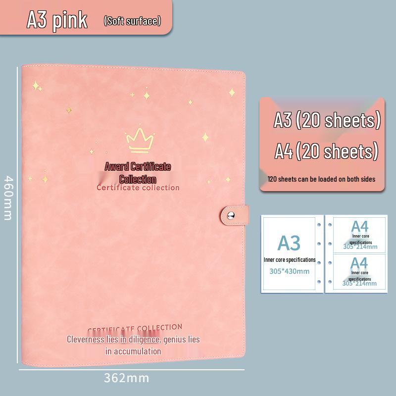 Children's Honor Certificate and Photo Album Organizer - A3/A5 for Elementary and Kindergarten Students