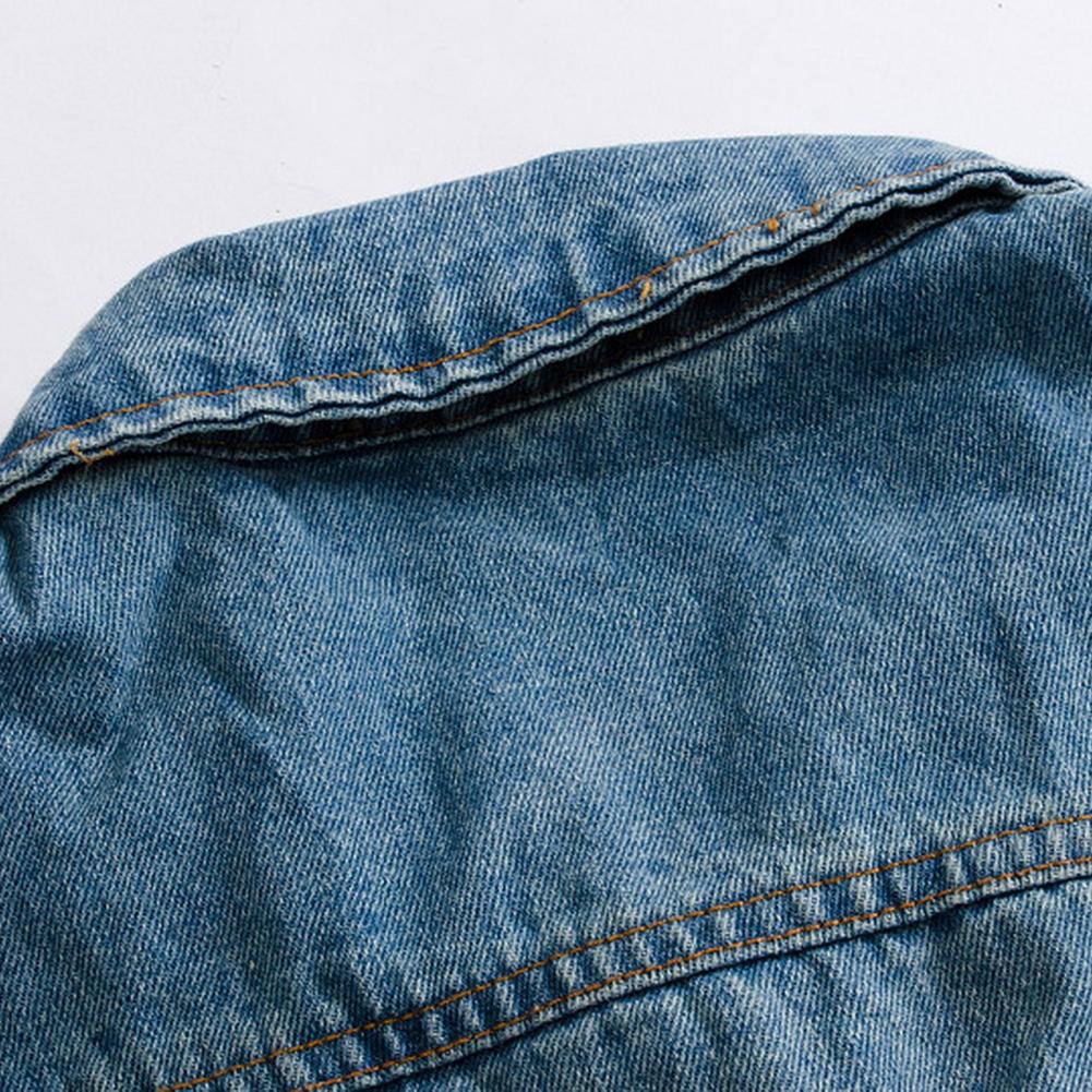 Men Vest Coat Ripped Sleeveless Plus Size Single-breasted Pockets One Tone Lapel Hip Hop Streetwear Soft Cardigan Denim Waist