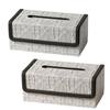 PU Leather Tissue Box Cover Tissue Holder Storage Multifunction Tissue Case for Dresser Toilet Paper Bedroom Countertop Tabletop
