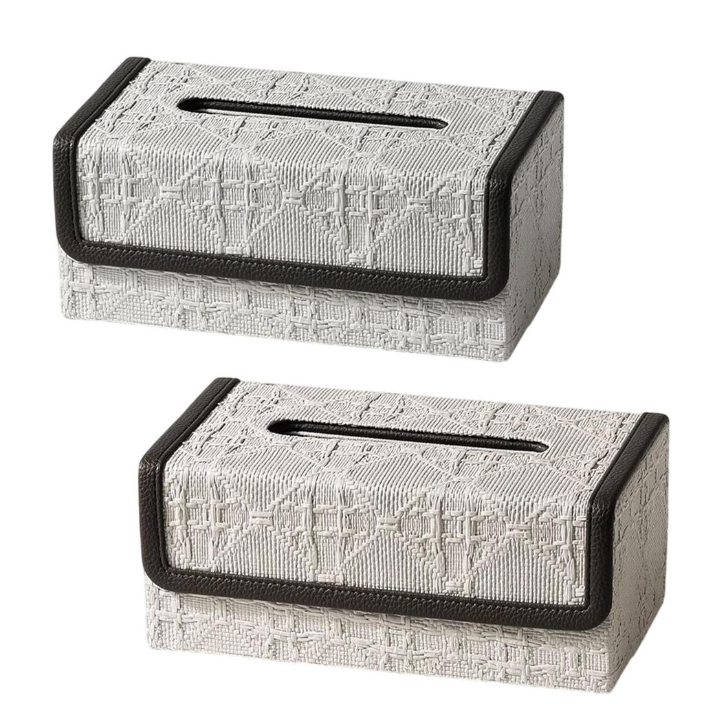 PU Leather Tissue Box Cover Tissue Holder Storage Multifunction Tissue Case for Dresser Toilet Paper Bedroom Countertop Tabletop