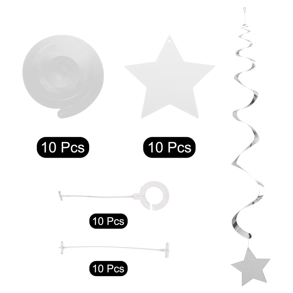 20/30pcs Star Swirl Hanging Decoration Glow In the Dark Neon Garland Streamers Reactive Fluorescent Paper Flag Banner for Party