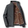 Men's Plus-Size Thick Fleece-Lined Stand Collar Jacket - Casual Fashion for Middle Age