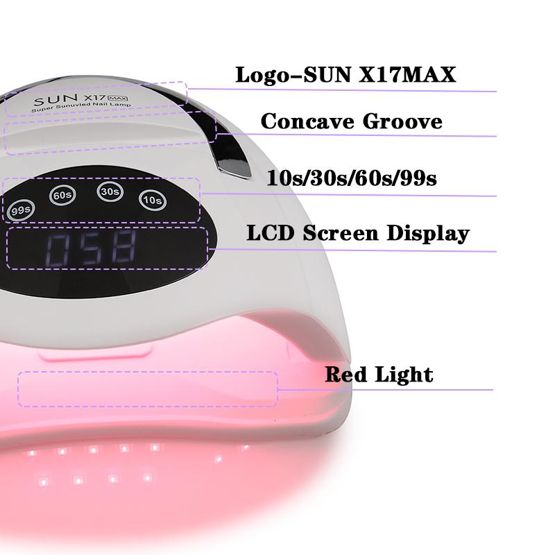 320W UV LED Lamp for Nails 72LEDs Nail Drying Lamp Fast Dry Nail Gel Polish Lamp With LCD Screen Auto Sensor Lamp for Manicure