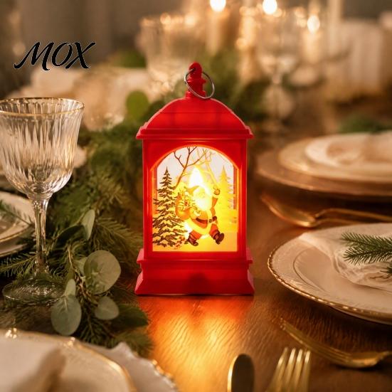 Exquisite Gift for Friends Vintage Christmas Lantern Night Light, Rectangular Glowing Tabletop Decor Storytelling Scene Light Mantel Party, Flameless