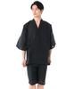 Jinbei Japanese Summer Day Plus Seersucker Weave Plain X Men's (traditional Wear) - Father's Gift, Sizes, Stylish, Cotton, (L, 7. Black)