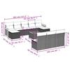 11 Piece Garden Sofa Set with Cushions Gray Poly Rattan