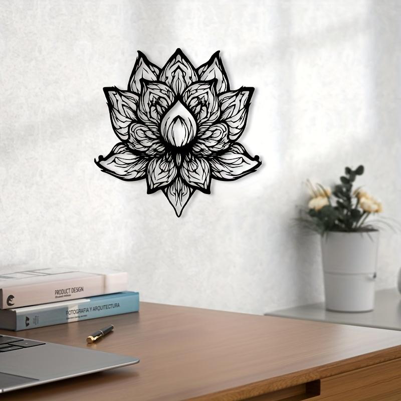 1pc Lotus Flower Metal Wall Art Powder Coated Statue Mural Bedroom Decor Yoga Gift Christmas Ornament