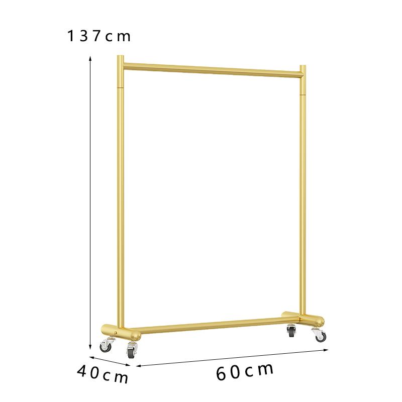 Adjustable Floor-Standing Clothing Rack with Wheels for Women's and Children's Wear