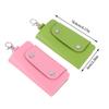 1Pc Portable Pu Leather Housekeeper Holders Car Key Holder Bag Case Unisex Wallet Cover Simple Solid Color Storage Bag