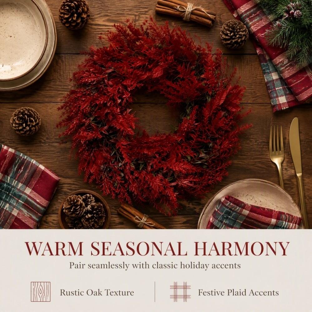 Bright Red Christmas Wreaths Purely Handmade Christmas Hanging Garland Outdoor Door