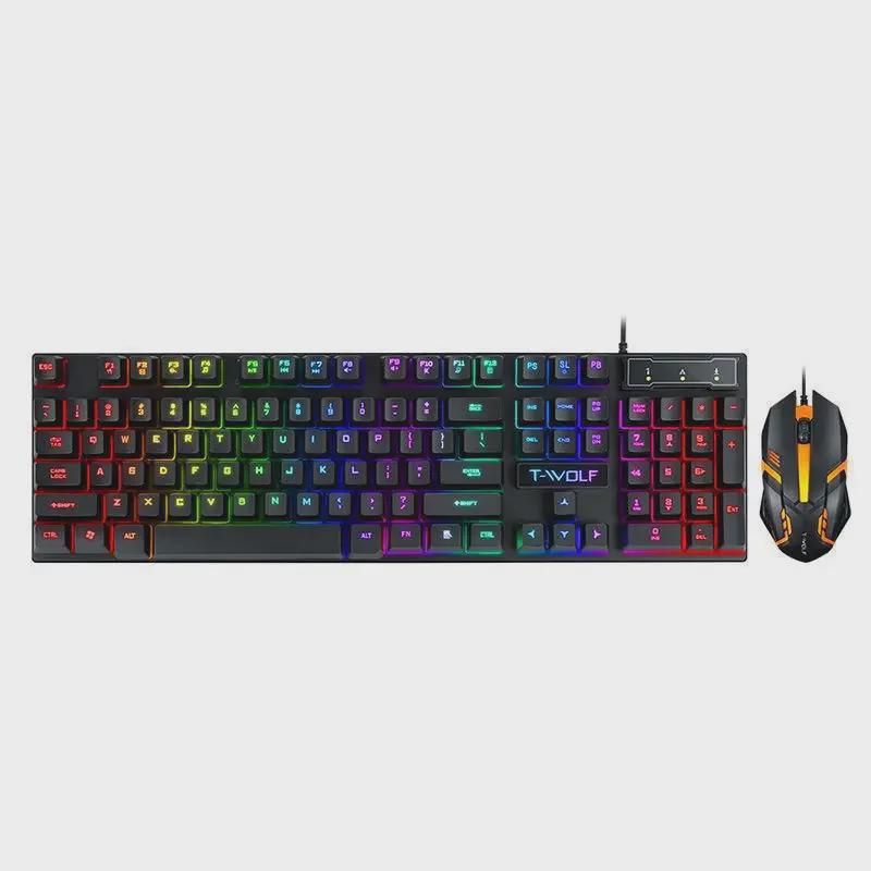 Thunder Wolf TF200 USB Wired Keyboard and Mouse Set - Mechanical Feel