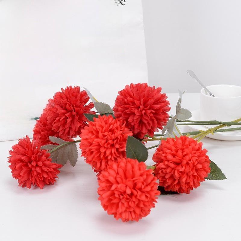 

Одуванчики Искусственные Хризантемы Цветы Для Свадеб И Мероприятий Праздничные красный