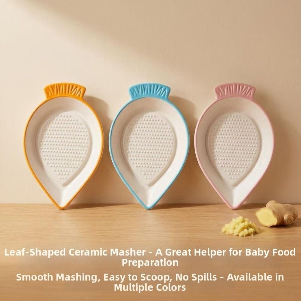 Non-Slip Hand Garlic Ginger Masher Ceramic Seasoning Dipping Dish Kitchen Gadget