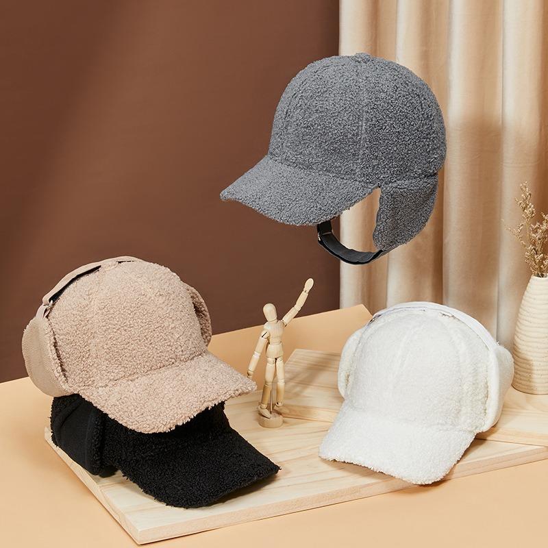 Autumn and Winter New Plus Size Warm Lamb Wool Ear Protection Baseball Cap Men's and Women's Cold-proof Plush Cap