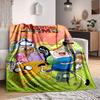 1pc Adventure Time Flannel Throw Blanket Lightweight Soft Warm All Season Blanket for Sofa, Bed, Travel,L1029009