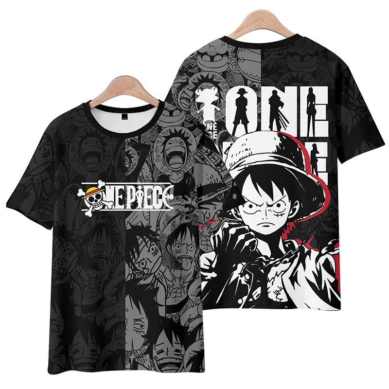 15 barev ONE PIECE Anime Dámská Pánská trička Anime Tričko Kreslený potisk O-výstřih Nadměrná velikost Krátký rukáv Móda Pánské oblečení Streetwear