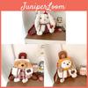 Cute Plush Dog Cartoon Backpack With Canvas Material And Drawstring Closure For Daily Use