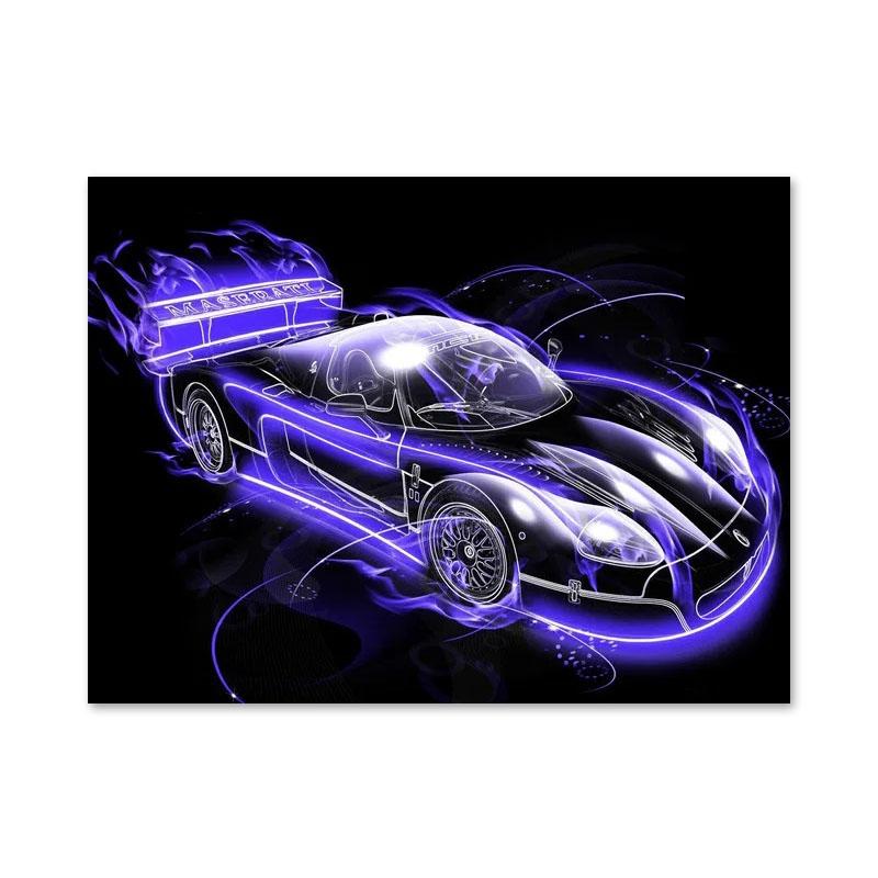 

Спортивний автомобіль Flame Art Картини на полотні Абстрактні плакати та принти Настінні картини для вітальні Подарунки для прикраси дому 50x70cm No Framed