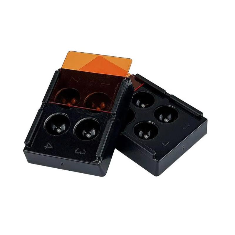 4 Holes Dental Shading Light Box Composite Resin Mixing Well Light-Proof Storage Hading Color Toning Case Dentist Material