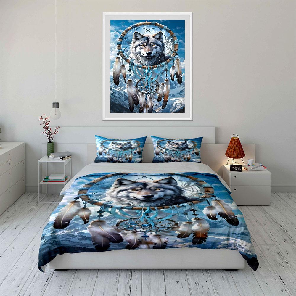 Wolf with Dreamcatcher Design. Bedding Sets Duvet Cover Sets Duvet Covers Pillowcases(1 * Duvet Cover 2 * Pillowcases Without Duvet Insert)