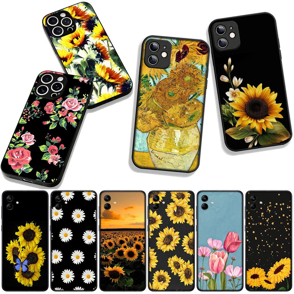 Cover for Xiaomi Redmi Note 14 12 13 ProPlus A4 A3 Pro Plus 12C 13C 14C 5G Casing Phone Case Sunflower Flower Painted Yellow