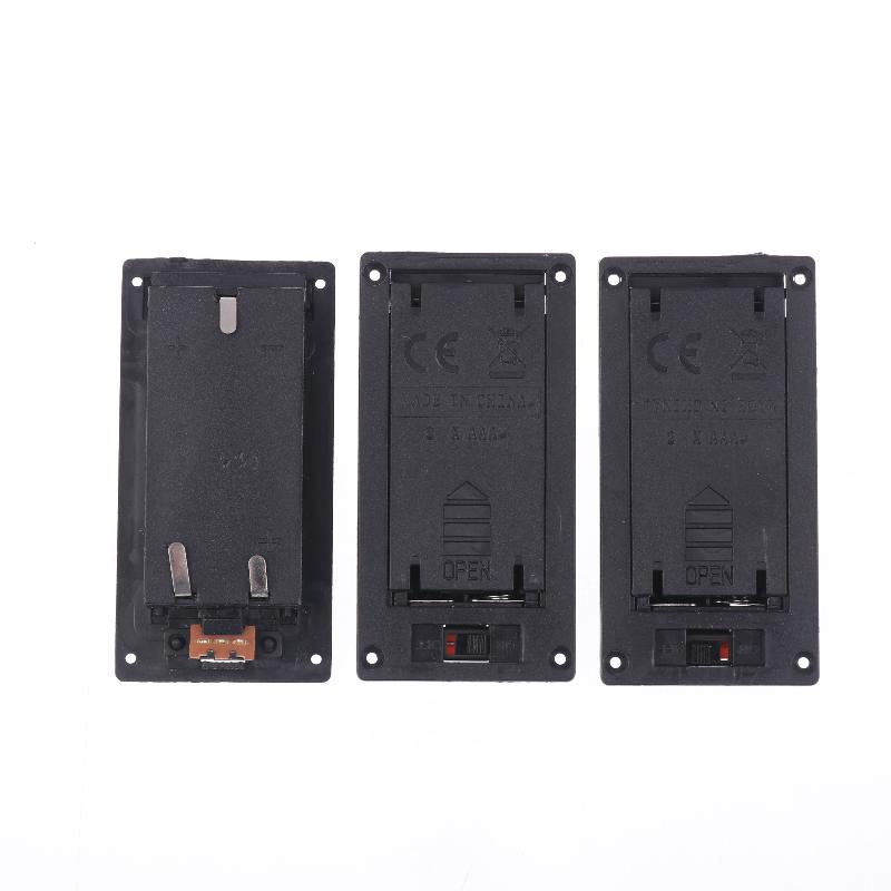 (YY)1Pc/3Pcs 2026 New Batteries Shell Plastic 2x3x AAA Rectangular Embedded Battery Holder Storage Box Case With Switch Cover