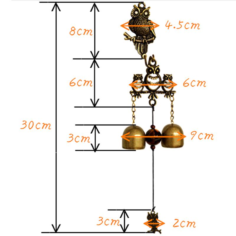Owl Shaped Doorbell Pendant Metal Decor Door Decoration Retro Style for Home Entrance