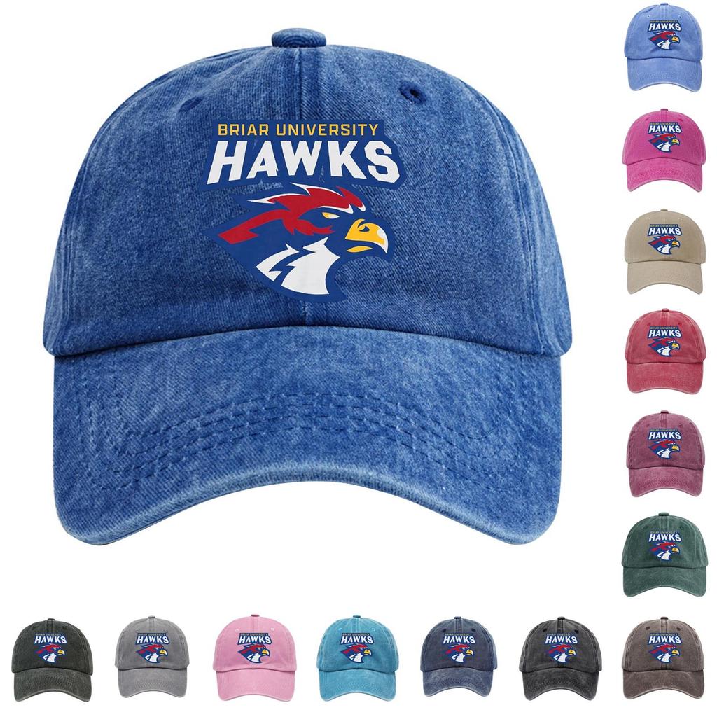 Washed Cotton Baseball Cap Soft Top Denim Hat Vintage Style Adjustable Back Strap Casual Headwear for Outdoor Activities