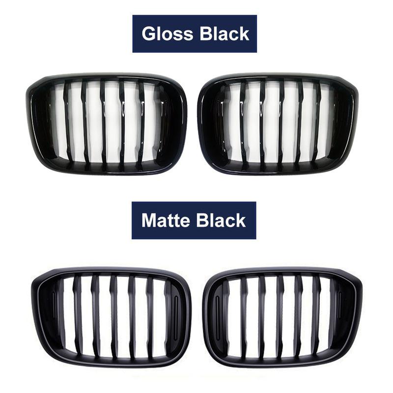 2PCS One Slat Grill Front Kidney Grilles For BMW 3 4 X3 X4 G01 G02 G08 2018- Glossy Matte Black Racing Grills Car Styling