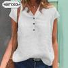 Women's Fashion Casual Solid Color Print Short Sleeve V-Neck Blouses & Shirts