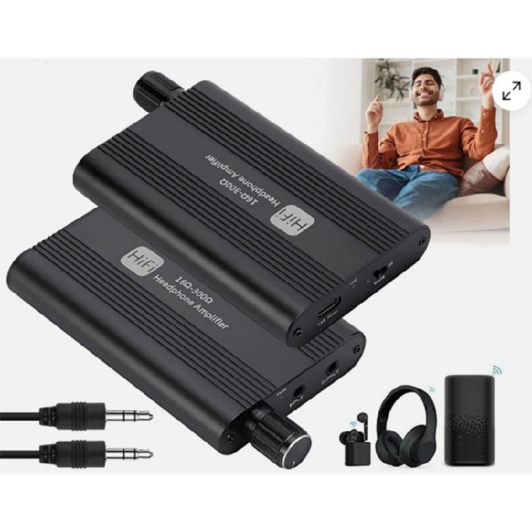 Aluminum Alloy Headphone Amplifiers HiFi Sound Double Gains Switches Adjustable Bass Noise Cancelling Rechargeable Mobile Solution