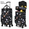 Telescopic Trolley Bag Supermarket Shopping Bag Folding Portable Lightweight Universal Wheel Travel Bag