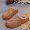 Fashion Autumn Winter Fashion Platform Slippers for Women 2025 Rhinestone Warm Plush Cotton Shoes Comfortable Non-slip Home Slippers