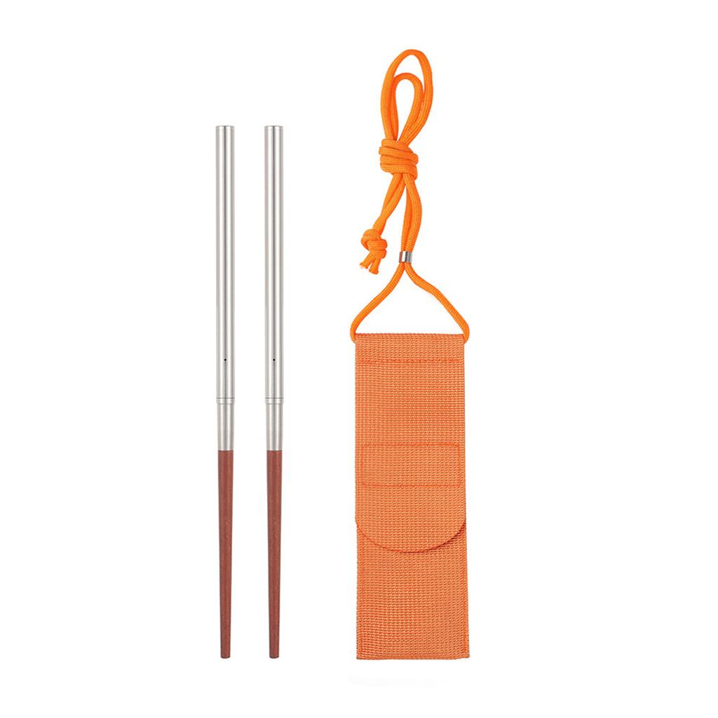 Folded Chopsticks with Storage Pouches Wood Handle Creative Shape Chopsticks for Easy Carrying