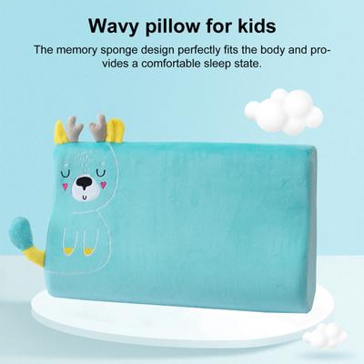 Ergonomic Kids Pillow Wave Wedge Shape Soft And Elastic Memory Foam Cartoon