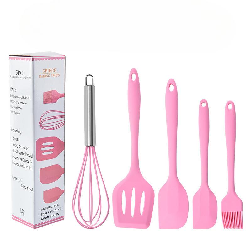 Silicone Kitchenware All-inclusive Five-piece Set Baking Five-piece Set Kitchenware Full Set Shovel Silicone Shovel Oil Brush Egg Beater