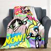 1pc Powerpuff Girls Cozy Print Blanket Lightweight Warm Flannel Throw Blanket For Sofa, Bed, Living Room