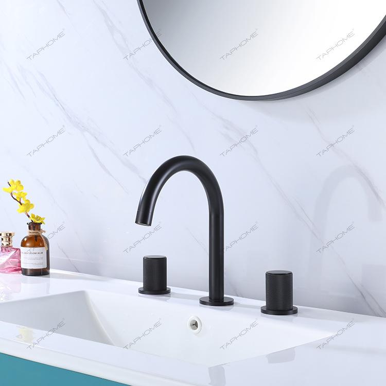 

Widespread Basin Faucet Bathroom Sink Crane Brass Hot Cold Brush Gold Black Sink Faucet New Arrival Sink mixer Tap чёрный