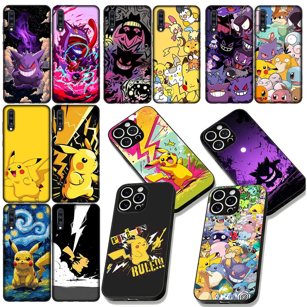 P-Pokemons Gengar P-Pikachus Cute Cover for Samsung Galaxy S22 S21 S20 FE Ultra Plus A35 A36 A37 A33 A34 A04 A71 Phone Case