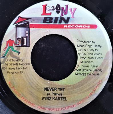 7inch Record VYBZ KARTEL - Never Yet NONE Loony Bin Recor 2004 Jamaica Reggae, Ska & Dub Used