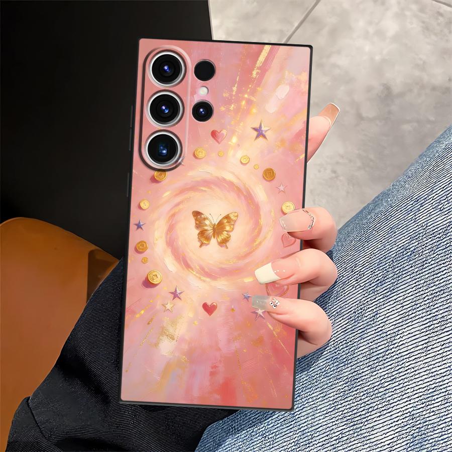 Simple Butterfly Pattern Funda Phone Cover Case for Samsung Galaxy S26 Ultra S10 S9 S20 Ultra S25 Plus S24 S23 Note 20 8 9 10