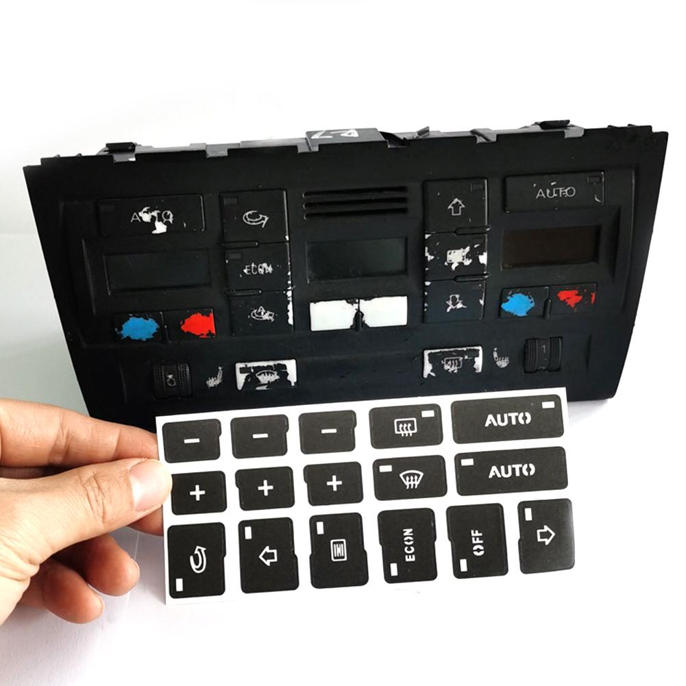 1x Adesivi per riparazione pulsanti controllo aria condizionata aria condizionata auto Decalcomanie Decorazioni per lo styling per A4 B6 B7 2000 2001 2002 2003 2004