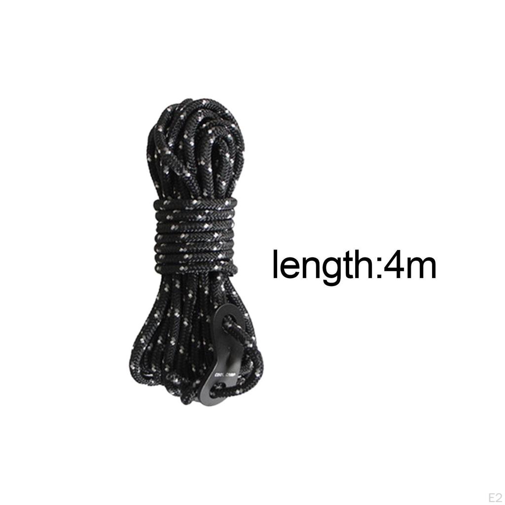 4 Stück 4mm Seilspanner für Abspannleinen 4M Multifunktionales Zeltseil mit Versteller Reflektierend Tragbare Abspannleinen
