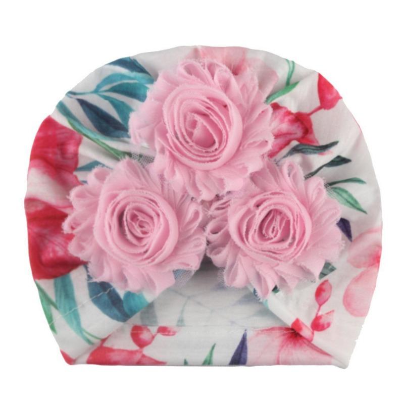 New Baby Hat, Small Floral Breathable Thin Children's Pullover Hat, European and American Versatile Baby Tire Hat