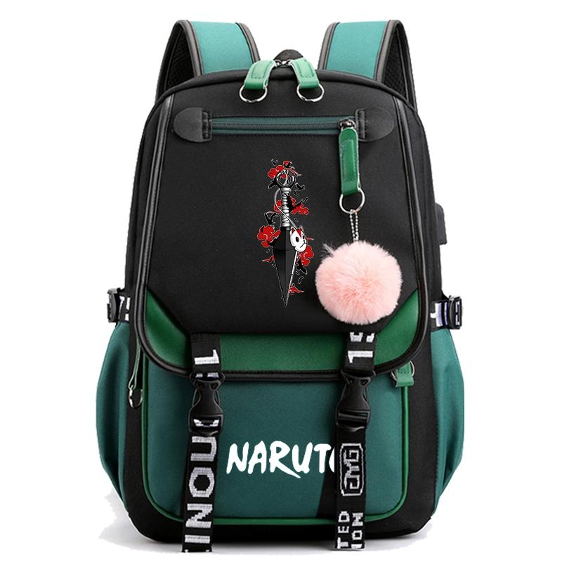 Anime Naruto Ryggsäck Canvas Bokväska Back To School Väska för flicka Pojke Tonåring Skolväska Ryggsäck Herr Dam Fritid Resväska