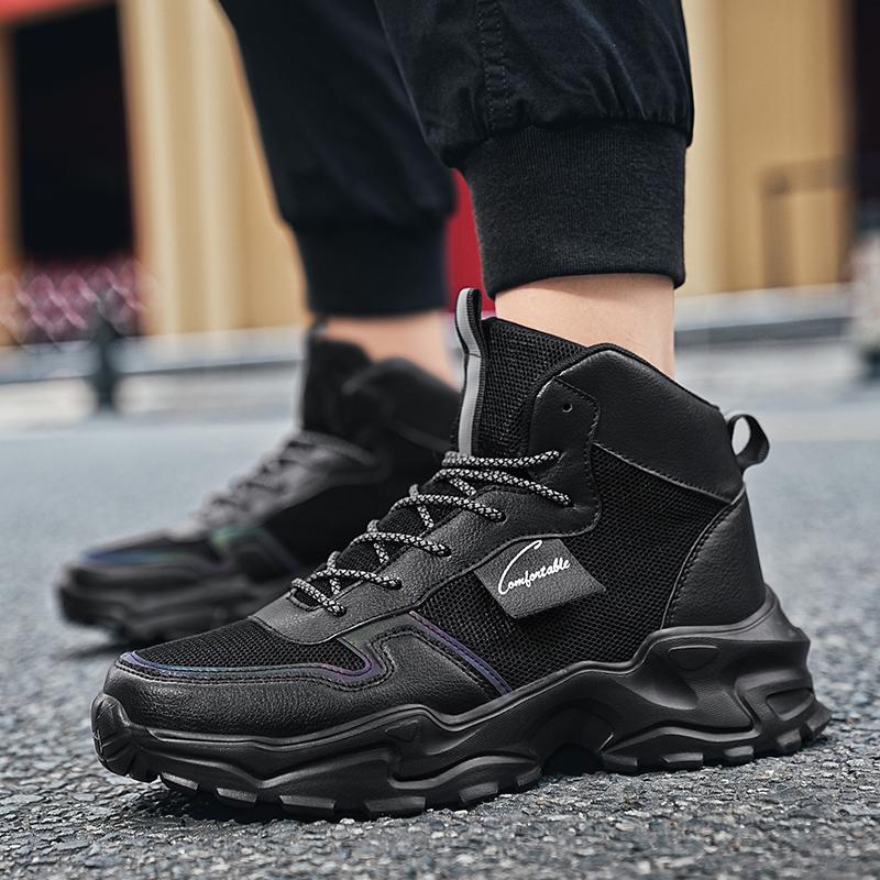 High Top Men's Shoes New Trendy Shoes Thick Soled Height Increasing Shoes Breathable Sports and Leisure Shoes Shoes
