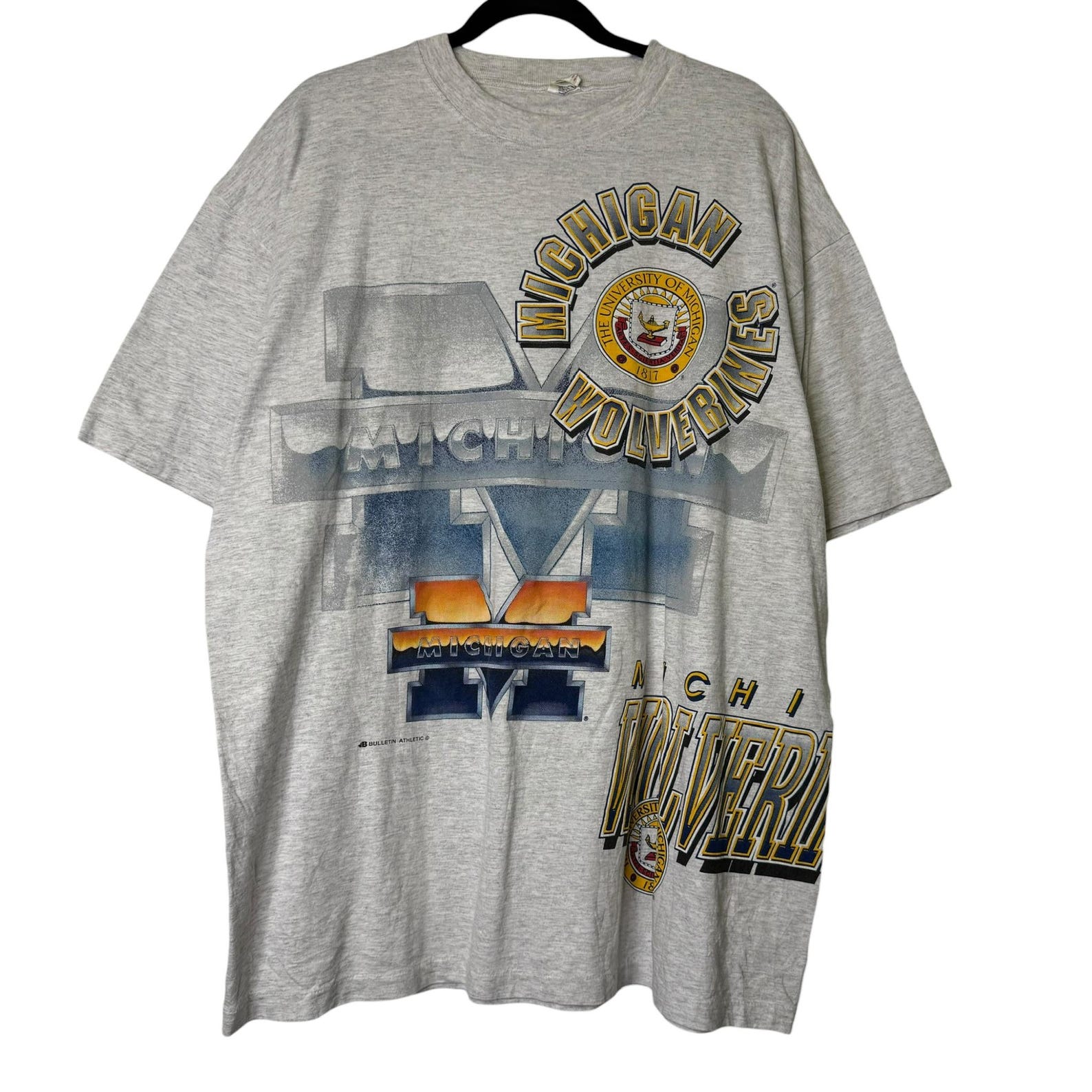 90 s Michigan Wolverines Bulletin NCAA T shirt Sz 2XL (B1666) 2XL