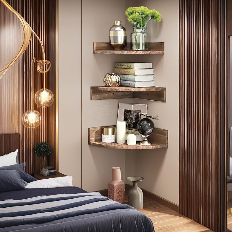 1PC Succulent Plant Shelf for Living Room Triangle Shaped Decorative Fan-shaped Storage Shelf Wooden Storage Rack 39x28cm